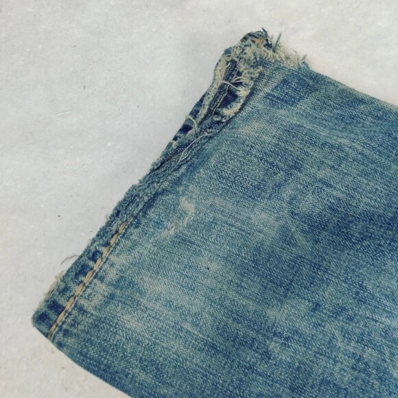 Mens Rock Revival JAMES Straight Jeans Leather Inserts Flap Pockets 30x28 - Picture 13 of 16